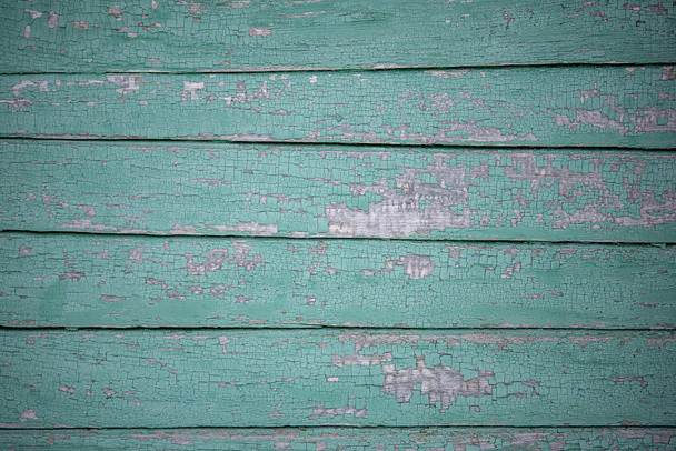 Houten muur van blauwe ruwe shabby boards - Foto, afbeelding