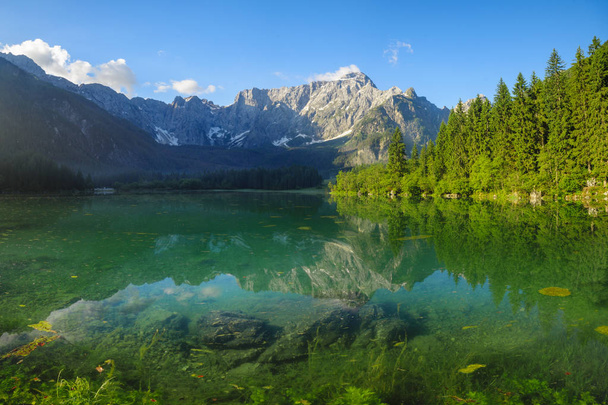 High resolution panorama of the Laghi di Fusine alpine lake in t - Photo, image