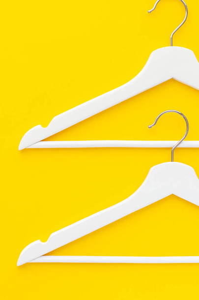 White hangers background for sale shopping concept - Photo, image