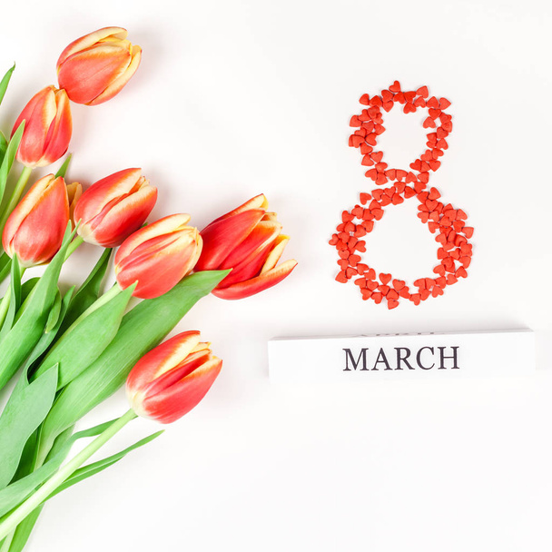 8 marca międzynarodowy kobiet dzień z życzeniami - Zdjęcie, obraz