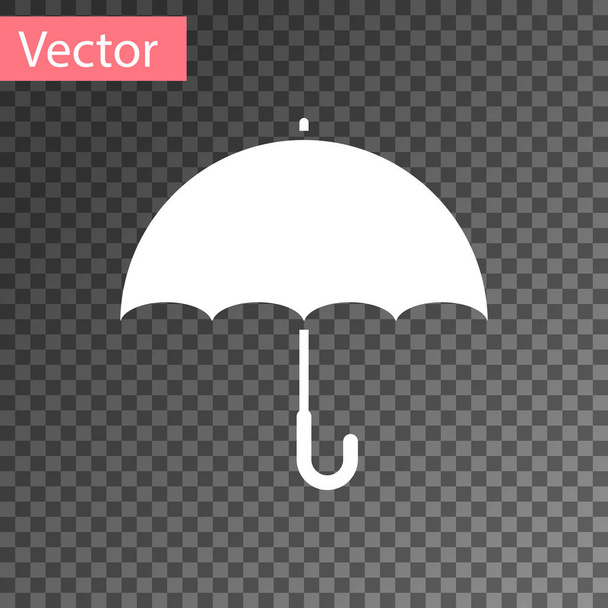 Bílý deštník ikona izolované na průhledné pozadí. Vektorové ilustrace - Vektor, obrázek