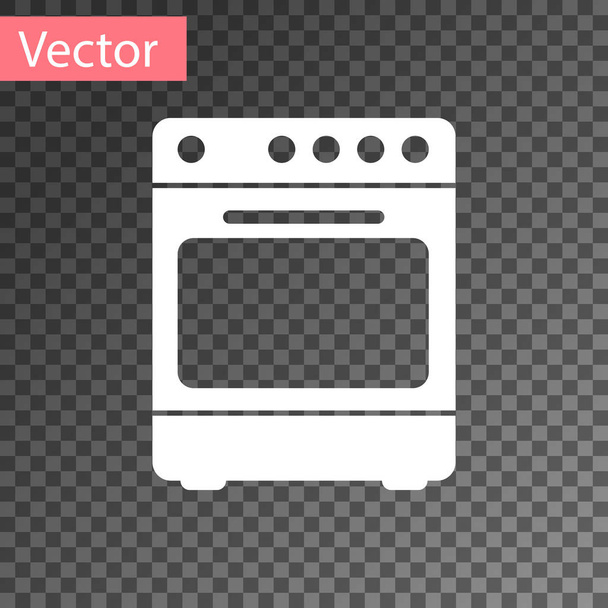 White Oven icoon geïsoleerd op transparante achtergrond. Een gasovenbord. Vector Illustratie - Vector, afbeelding