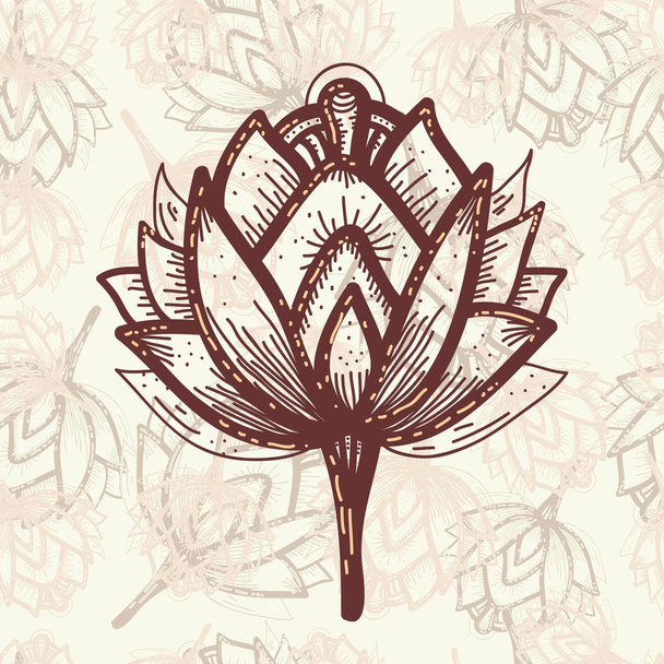 Lotus flower illustration - Vector, Image