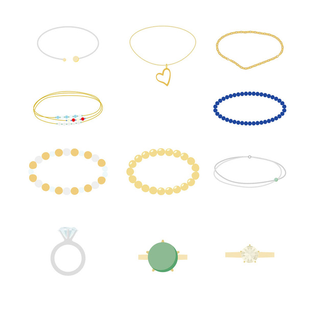 Illustration of various types of bracelets. - Vector, Image