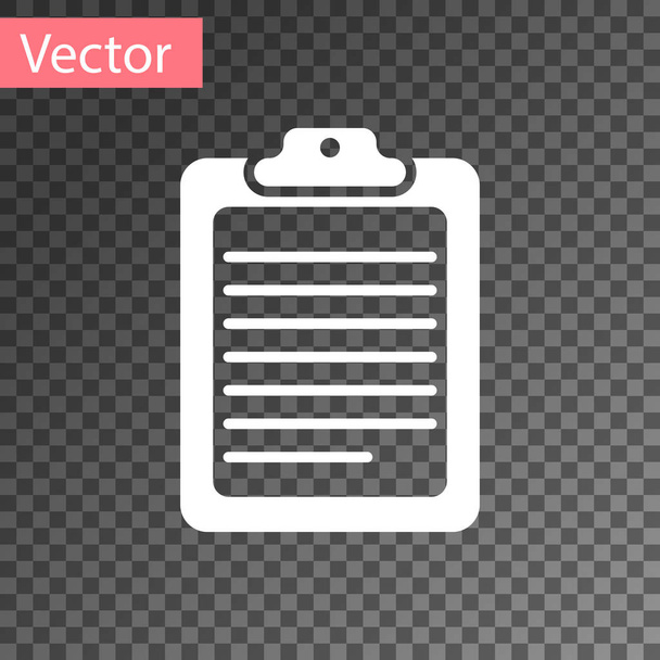 Portapapeles blanco con icono de documento aislado sobre fondo transparente. Ilustración vectorial
 - Vector, imagen