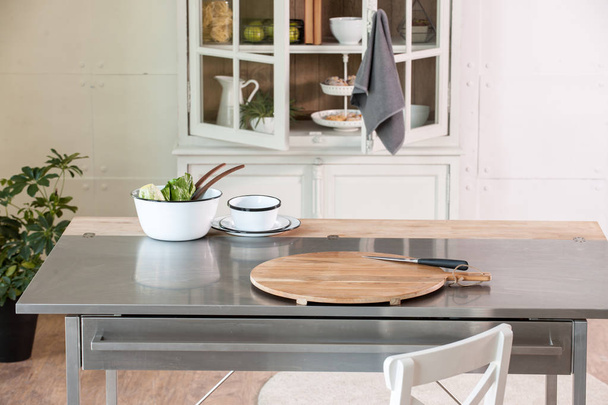 New concept of modern kitchen, kitchen accessories with new furniture and blurry appearance in the background  - Valokuva, kuva