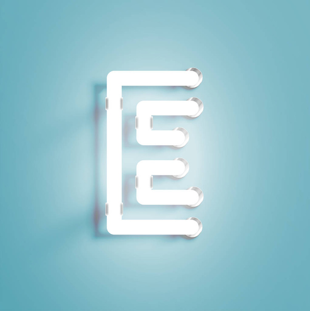 Realistic neon character from a fontset, vector illustration - Vettoriali, immagini