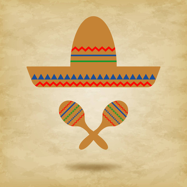 Sombrero als mexikanische Ikone - Vektor, Bild