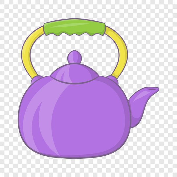 Violet teapot icon, cartoon style - Διάνυσμα, εικόνα