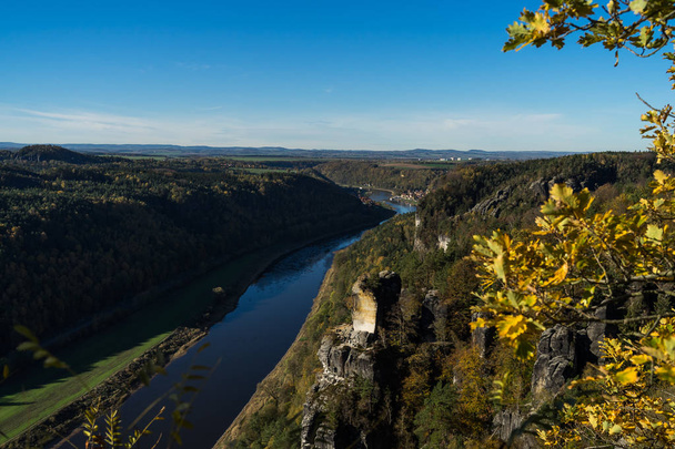 The Elbe valley in Saxon Switzerland (Saechsische Schweiz). Germany. - Foto, immagini