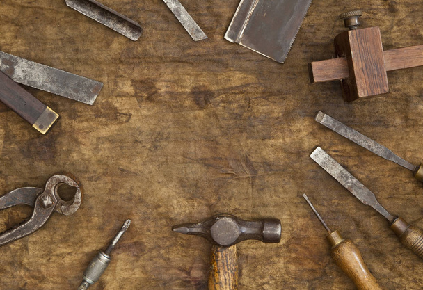 Παλαιό πλαίσιο εργαλεία ξυλουργικής - Φωτογραφία, εικόνα