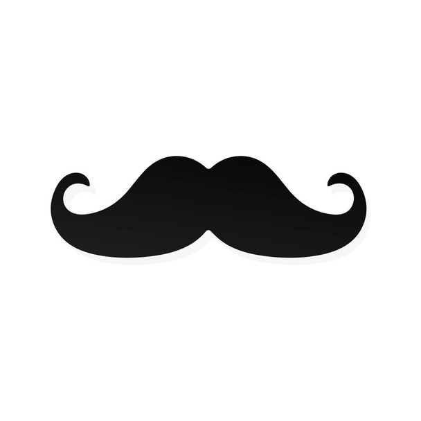 Strong man mustache flat style icon sign vector illustration isolated on white background. Symbol of the vintage dad or father web flat icon. - Vector, Image