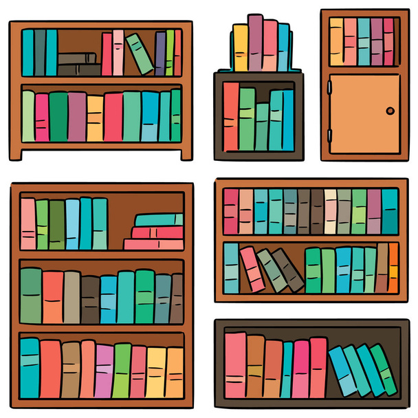 vector set of bookshelf - Vektor, obrázek