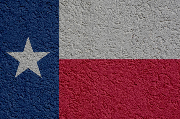 Bize devlet politika veya iş kavramı: Texas bayrak duvar sıva, doku ile - Fotoğraf, Görsel