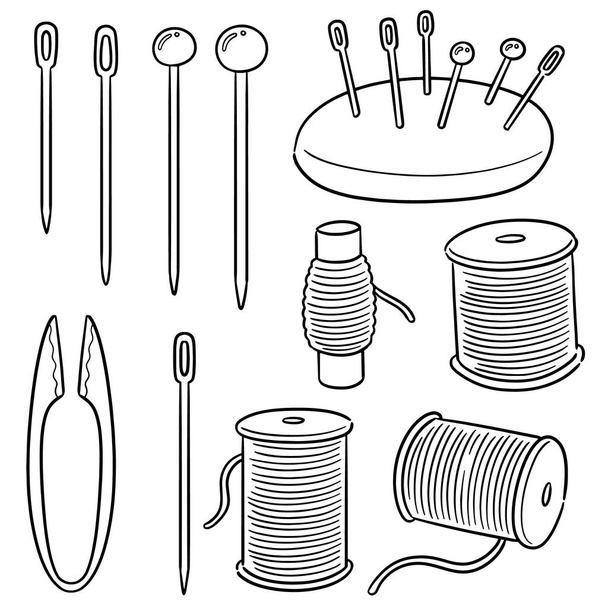 vector set of sewing accessories - Vektor, obrázek