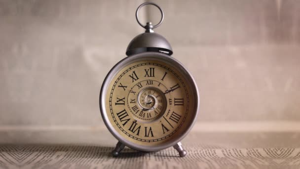 Nekonečné nekonečné hodiny elegantní staré s Drostovním efektem  - Záběry, video