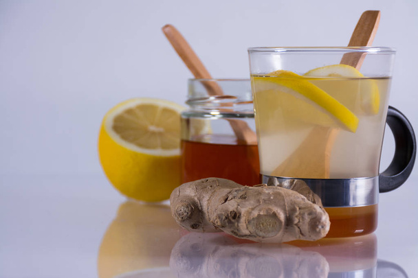 Ginger honey and lemon infusion - Φωτογραφία, εικόνα