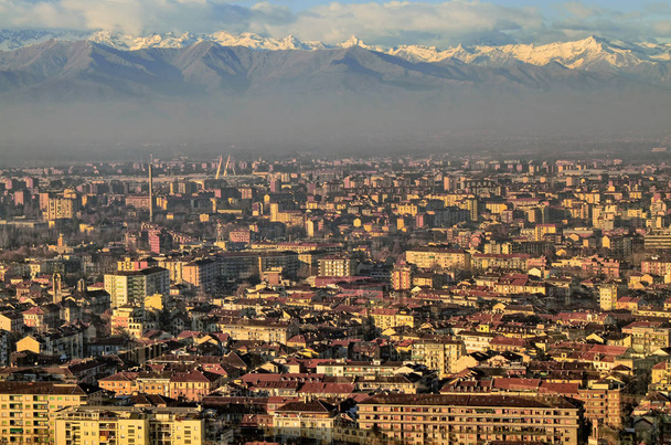 View of Turin from the top of the thirty-fifth floor of the Inte - Photo, Image
