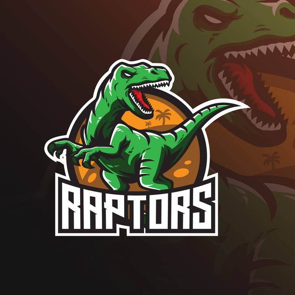 diseño del logotipo de la mascota del vector raptor con ilustración moderna concep
 - Vector, Imagen