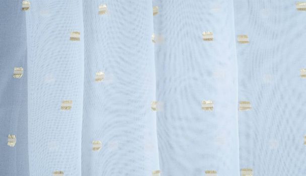 Silk fabric texture, white with gold accents - Photo, Image