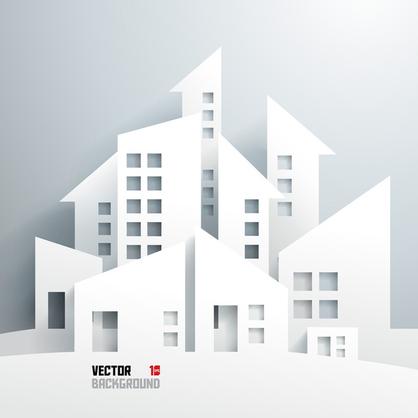 Edificios de papel 3D abstractos
 - Vector, Imagen