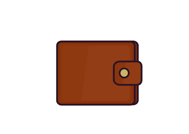 Ruskea nahka lompakko eristetty kuva
 - Vektori, kuva