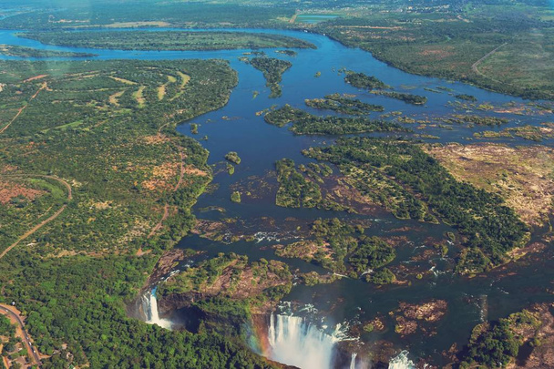 Victoria Falls z powietrza, Zimbabwe - Zdjęcie, obraz