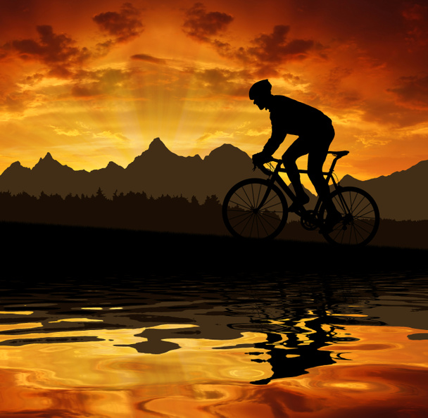cyklista na silniční kolo - Fotografie, Obrázek