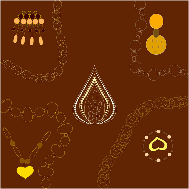 Gold jewellery decor illustration. - Vector, Image
