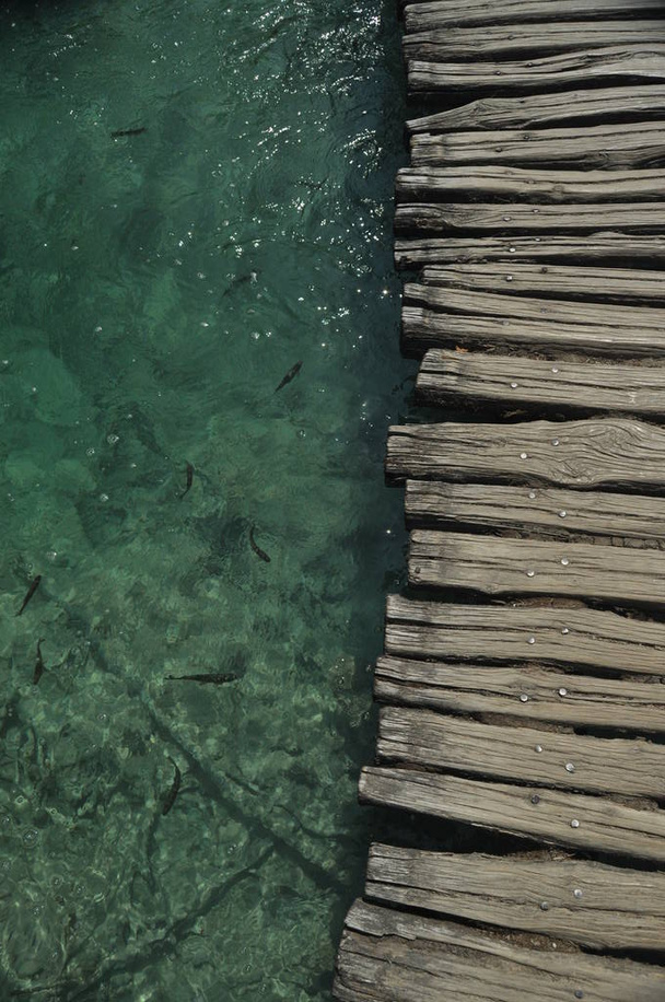 Lávky a mosty v národním parku Plitvická jezera v Chorvatsku. Svátek - Fotografie, Obrázek