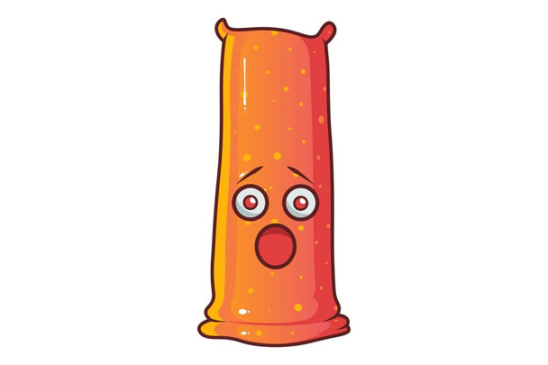 Vector cartoon illustration of cute orange monster. Isolated on white background. - Вектор,изображение