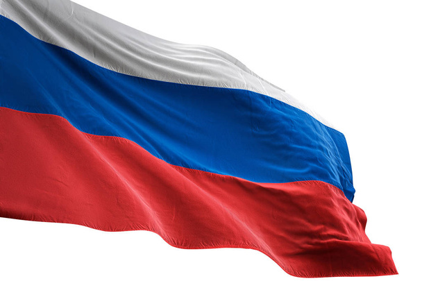 Oroszország zászló-hullámzó elszigetelt fehér háttér, 3D-s illusztráció - Fotó, kép