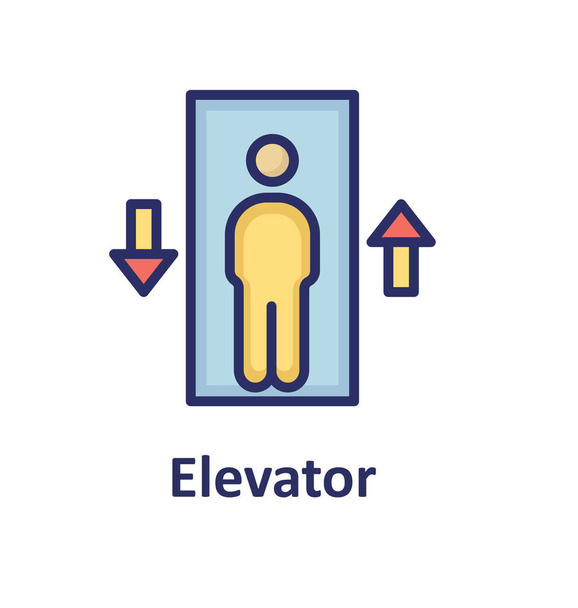 Піктограма ліфта ізольованого вектора, яка може легко змінювати або редагувати
 - Вектор, зображення