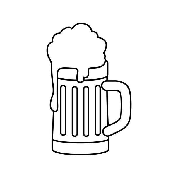 beer with foam isolated icon - Wektor, obraz