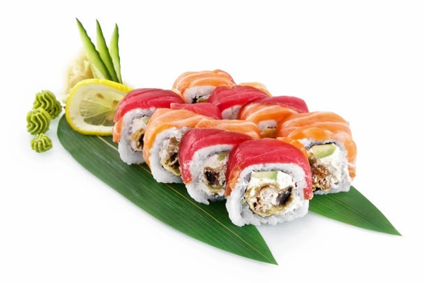 Sushi unagi tempura isoliert auf weißem Hintergrund - Foto, Bild