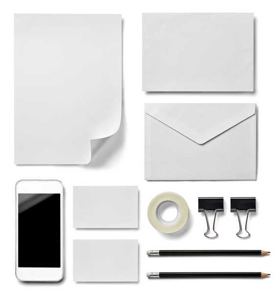koperta list karty papieru telefon komórkowy tabletka szablon biznes - Zdjęcie, obraz