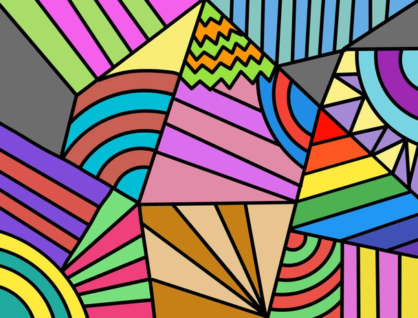 hand drawn multicolored background, shapes, paint, art, geometric abstract, Handwritten - illustration - Photo, Image