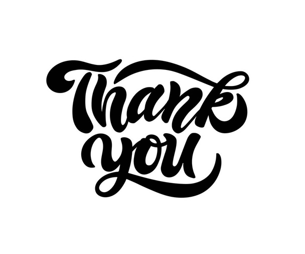 Thank you. Hand drawn lettering. Vector illustration - Vector, Image