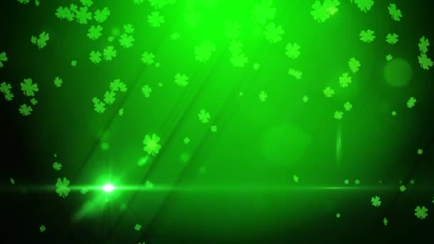 St. Patrick yeşil şanslı yonca arka plan - Video, Çekim