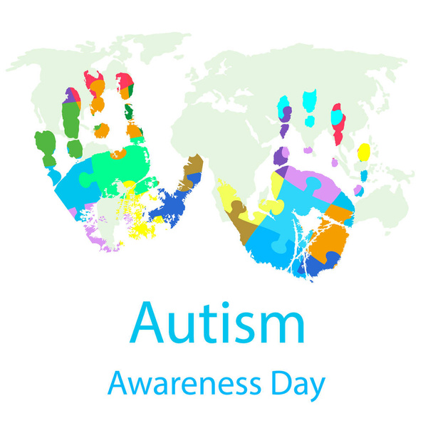 Ilustración vectorial del Día Mundial de la Conciencia del autismo - Vector, imagen