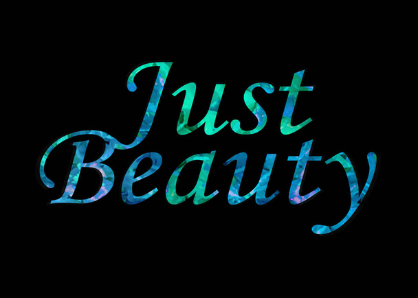 Just Beauty Text Over Black Background - Foto, afbeelding