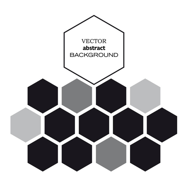 Vector hexagon background in black - Vector, Imagen