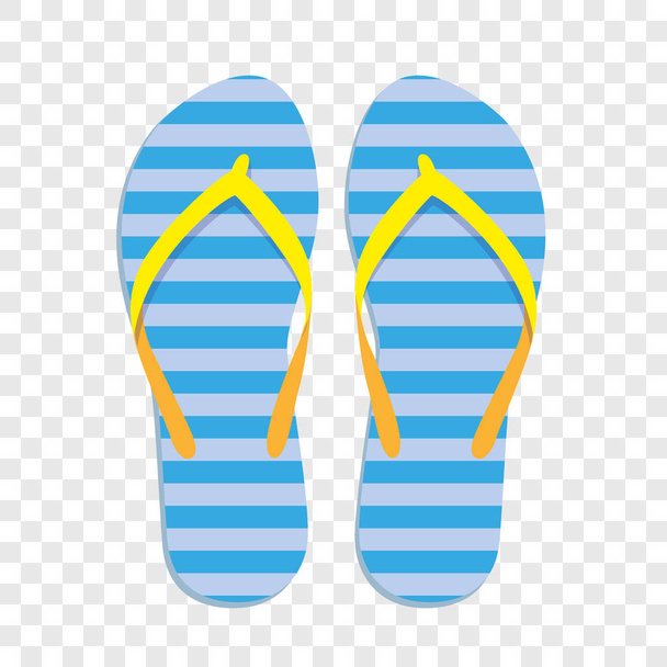 blue and yellow striped flip flops isolated - Vector, Image