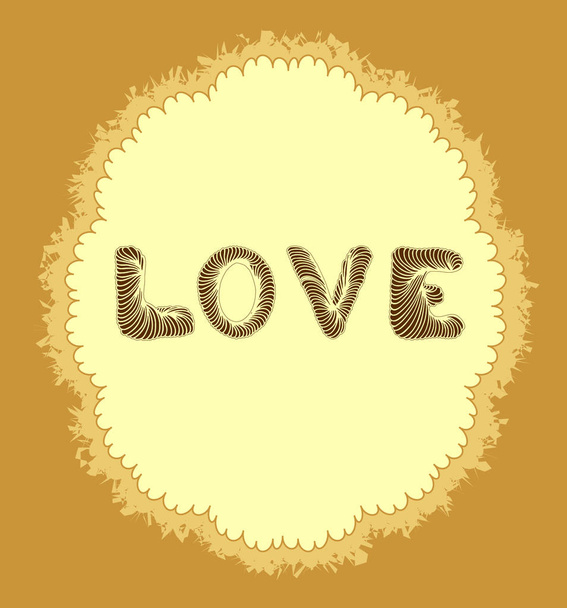 Абстрактная рамка со словом LOVE
 - Вектор,изображение