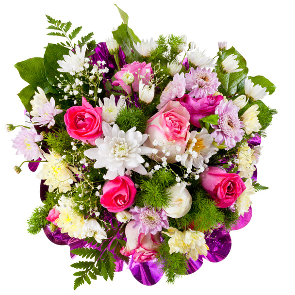 хризантема и розы в цветочном букете
 - Фото, изображение