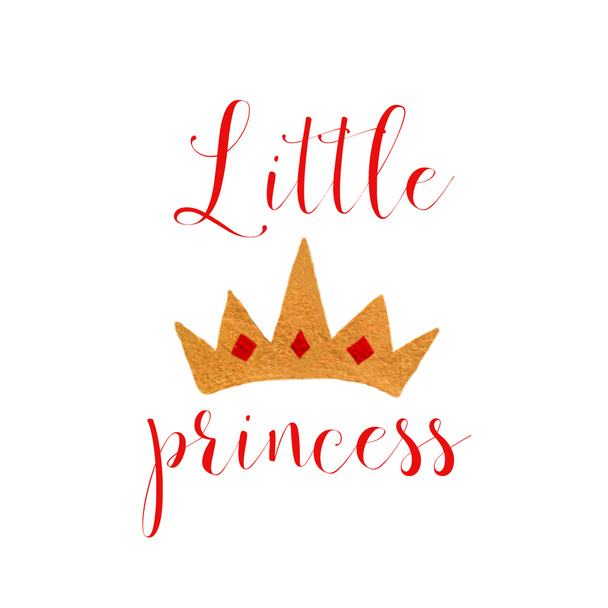 Nursery baby print little princess with watercolor crone graphic - Photo, Image