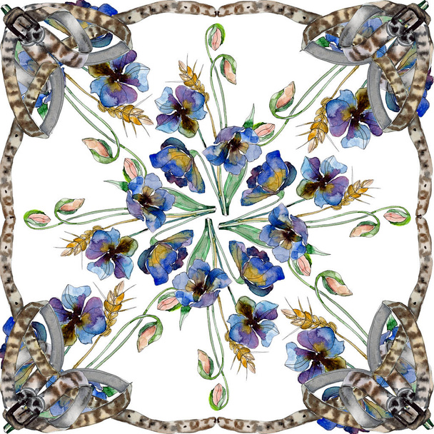 Luxury fashion prints with wildflowers botanical flowers. Watercolor illustration set. Background pattern. - Фото, изображение