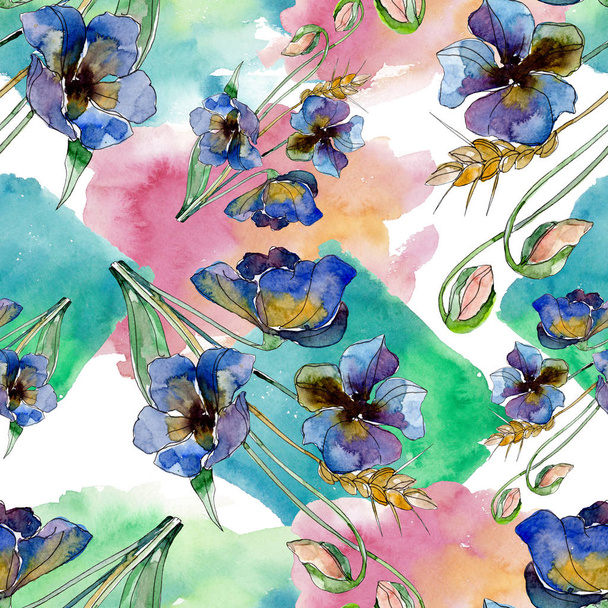 Stampe di moda di lusso con fiori selvatici fiori botanici. Set illustrazione acquerello. Modello di sfondo senza soluzione di continuità
. - Foto, immagini