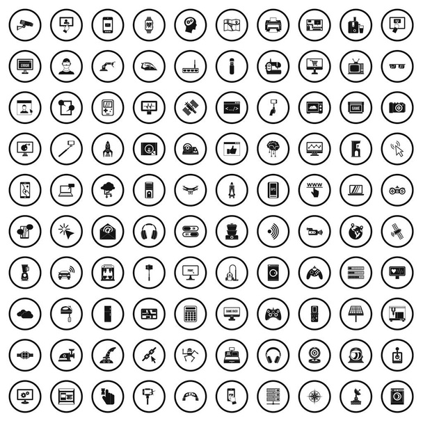 100 iconos de software configurados en estilo simple
 - Vector, Imagen