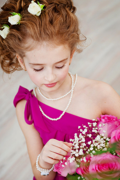 Portrait of a beautiful little girl - Фото, изображение